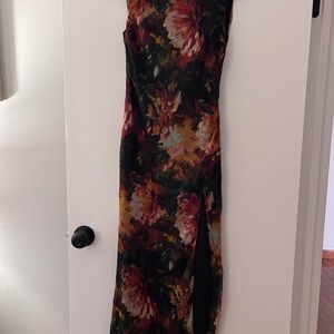 Lulu's Asymmetrical Floral Dress - Black and Red